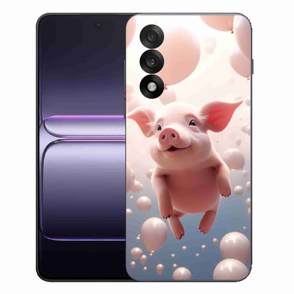 Gélový kryt mmCase na One Plus Nord 5 - prasiatko s balónikmi