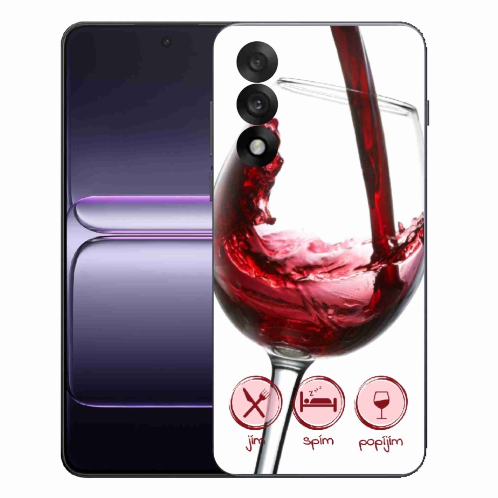 Gélový kryt mmCase na One Plus Nord 5 - pohár vína červené