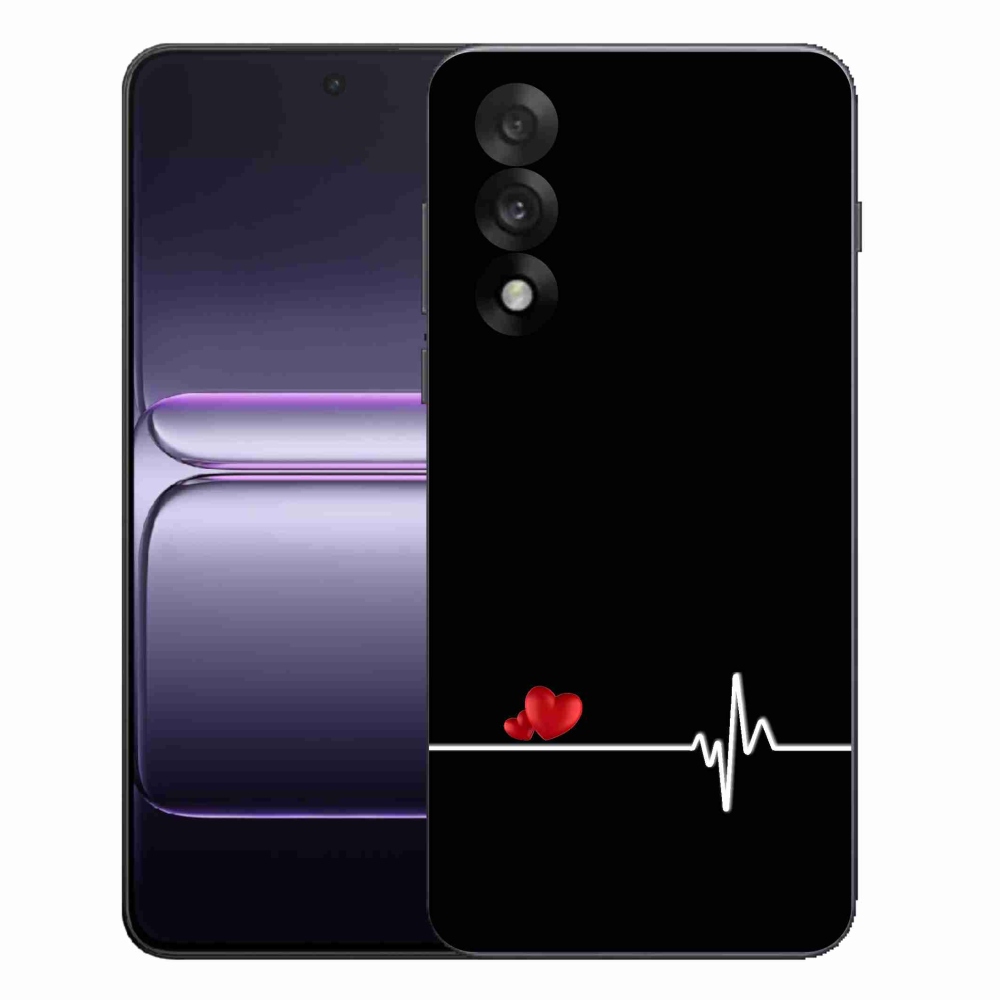 Gélový kryt mmCase na One Plus Nord 5 - srdce a tep čierne pozadie