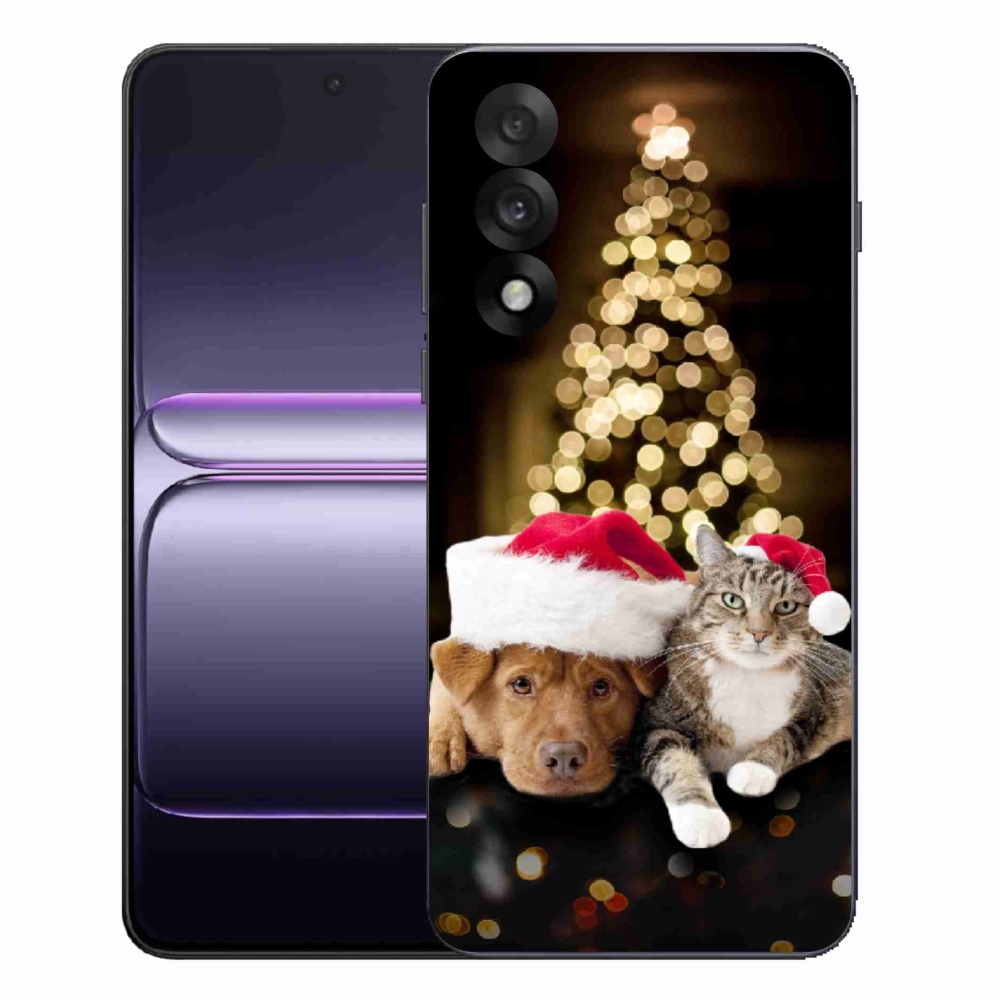 Gélový kryt mmCase na One Plus Nord 5 - vianočný pes a mačka