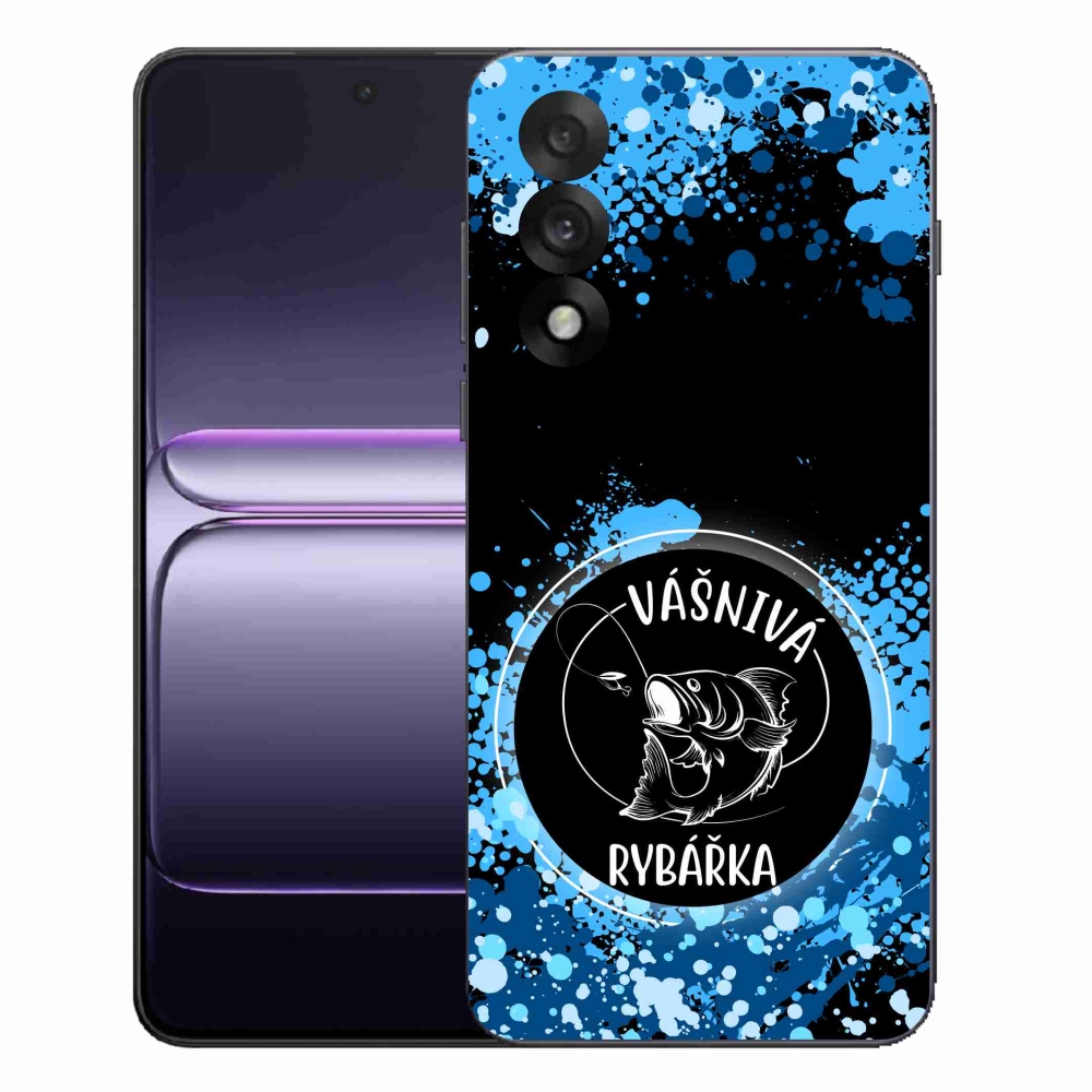 Gélový kryt mmCase na One Plus Nord 5 - vášnivá rybárka čierne pozadie