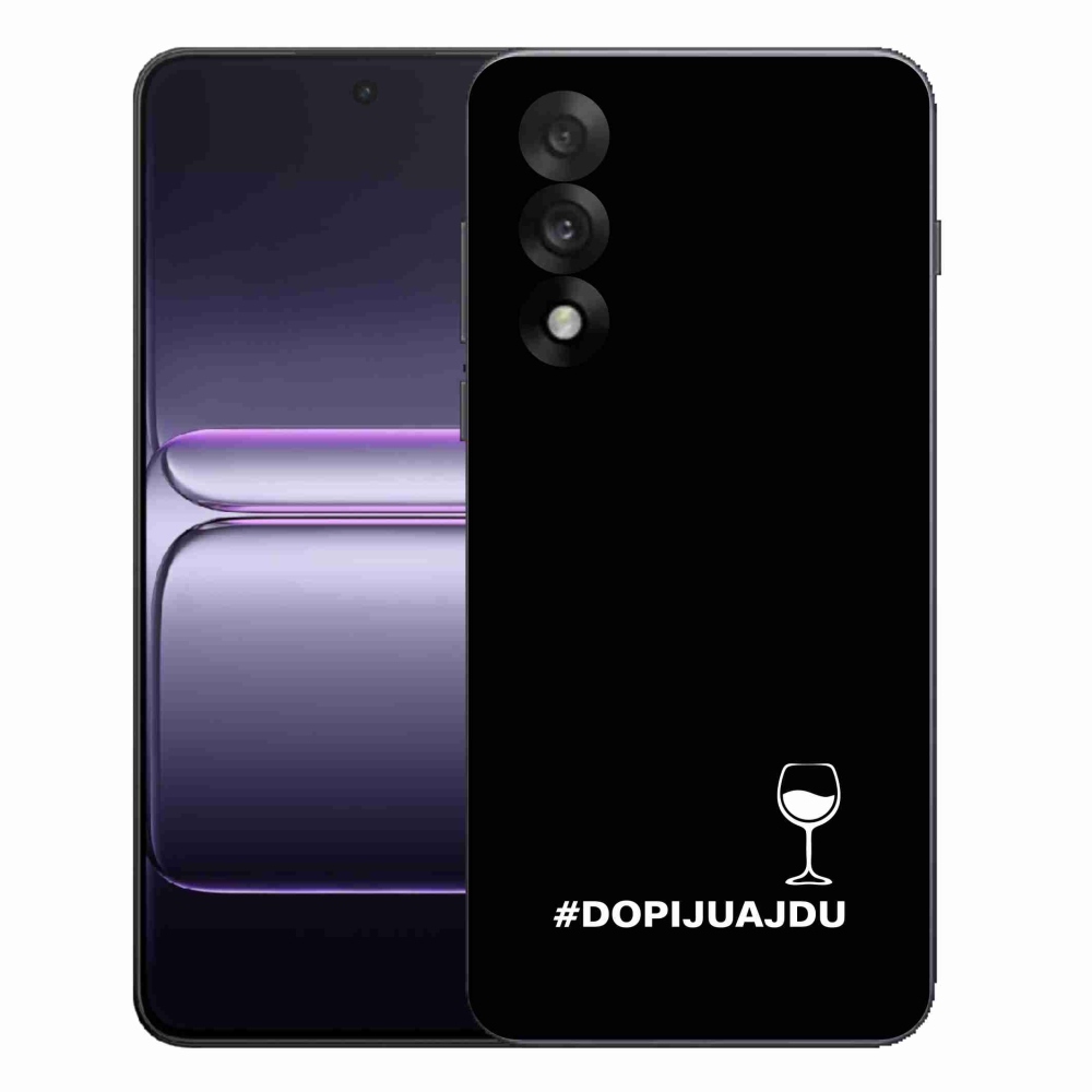 Gélový kryt mmCase na One Plus Nord 5 - vínny motív čierne pozadie