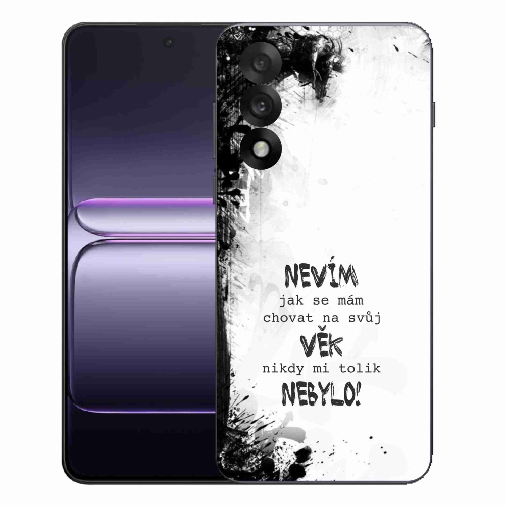 Gélový kryt mmCase na One Plus Nord 5 - vtipný text 14 biele pozadie