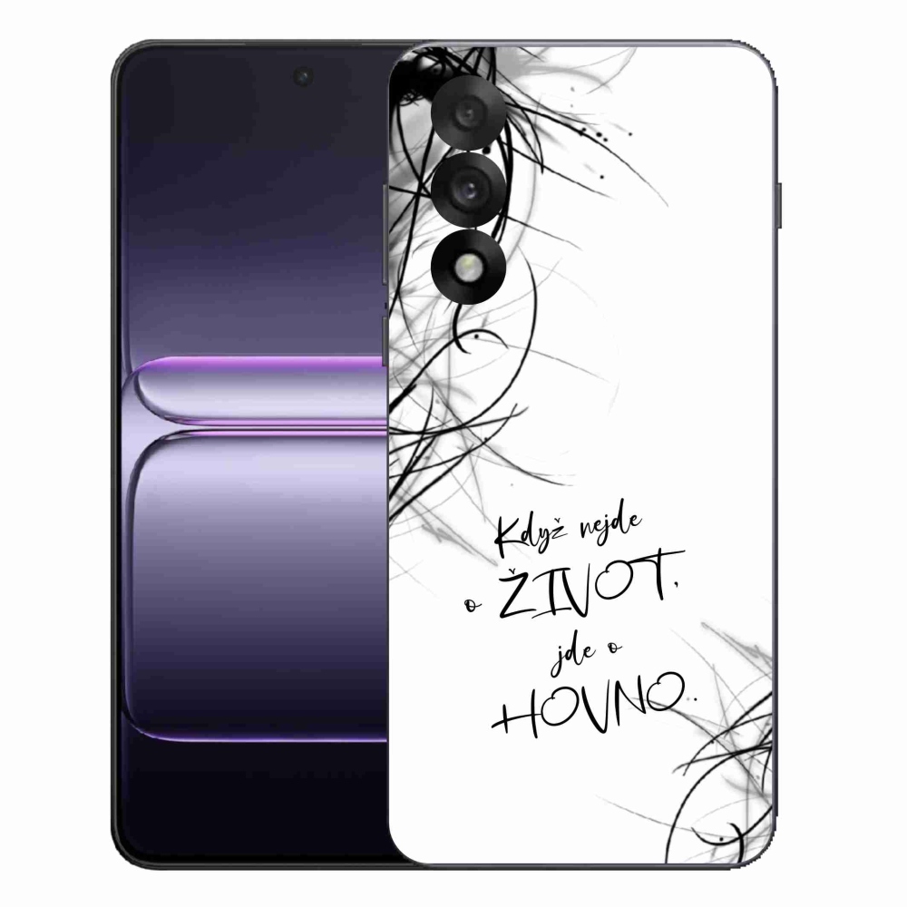 Gélový kryt mmCase na One Plus Nord 5 - vtipný text 16 biele pozadie