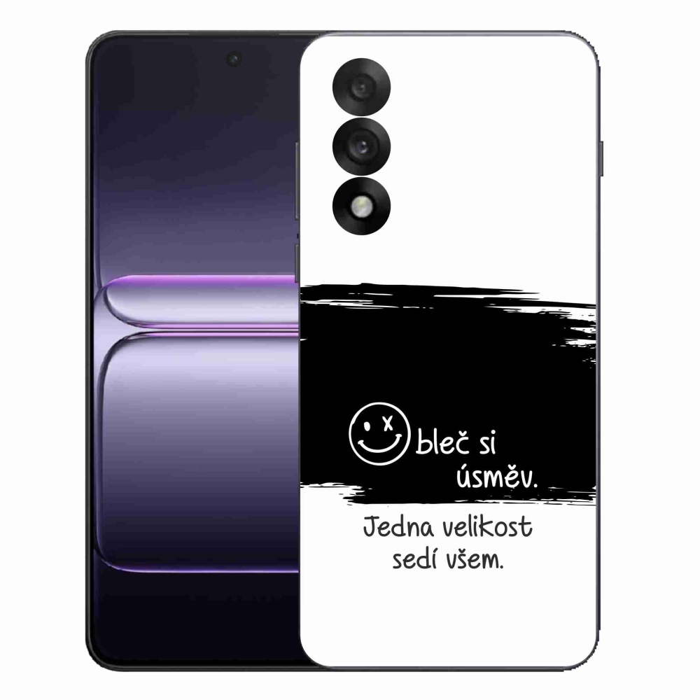 Gélový kryt mmCase na One Plus Nord 5 - vtipný text 8 čiernobiele pozadie