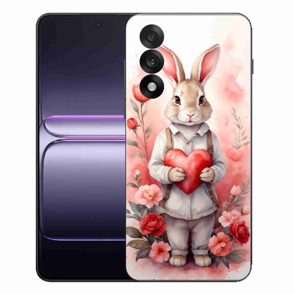 Gélový kryt mmCase na One Plus Nord 5 - zajac so srdiečkom
