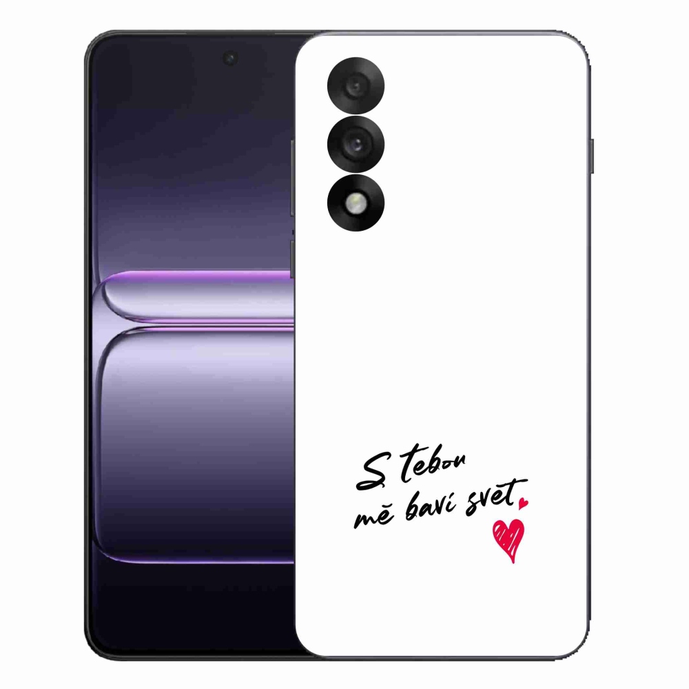 Gélový kryt mmCase na One Plus Nord 5 - zamilovaný text 1 biele pozadie