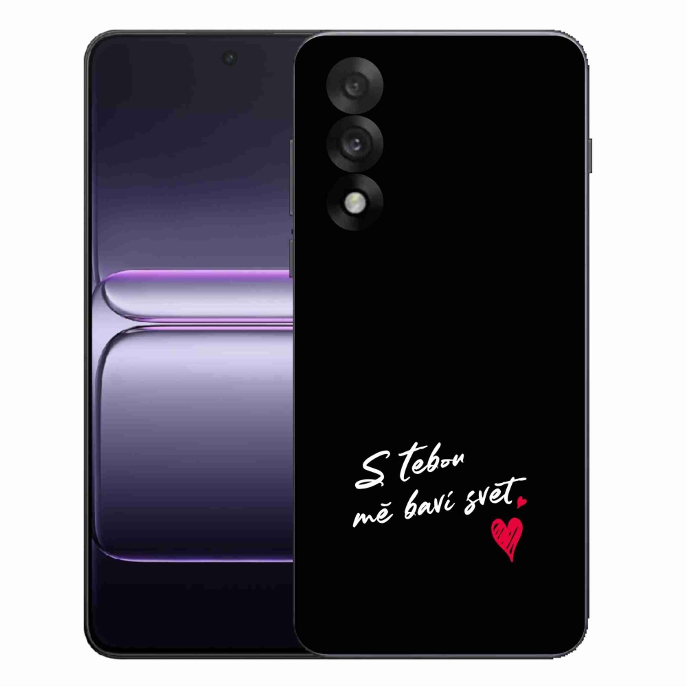 Gélový kryt mmCase na One Plus Nord 5 - zamilovaný text 1 čierne pozadie