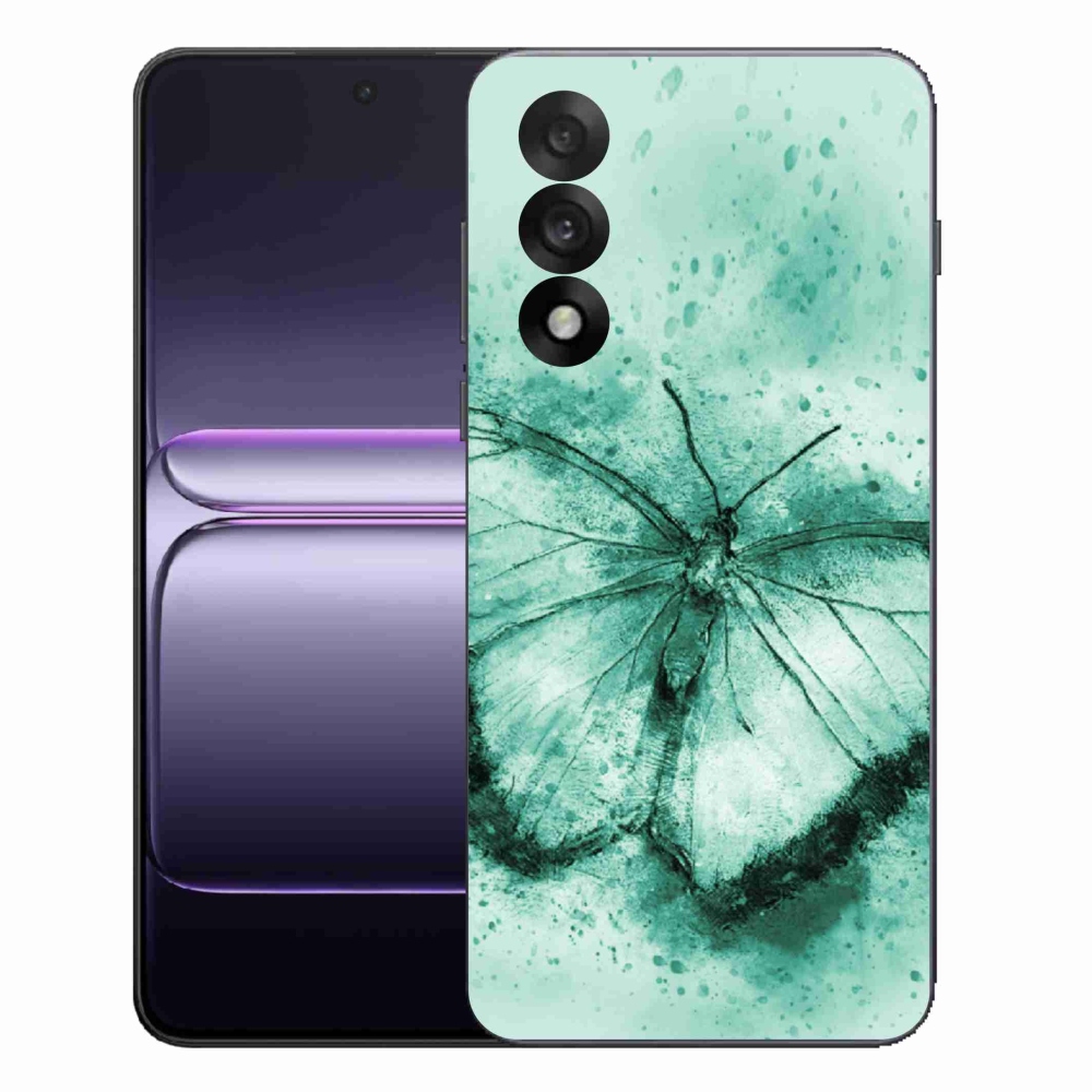 Gélový kryt mmCase na One Plus Nord 5 - zelený motýľ