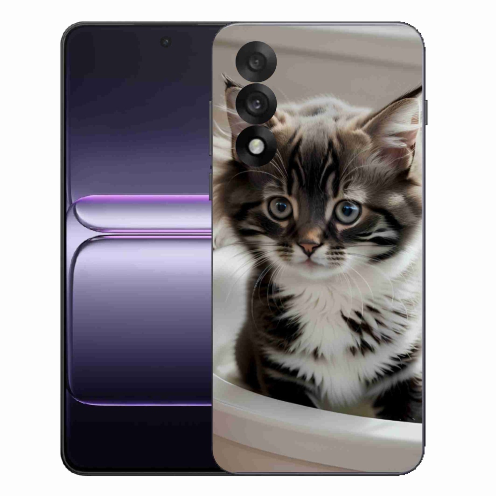 Gélový kryt mmCase na One Plus Nord 5 - zvedavé mačiatko