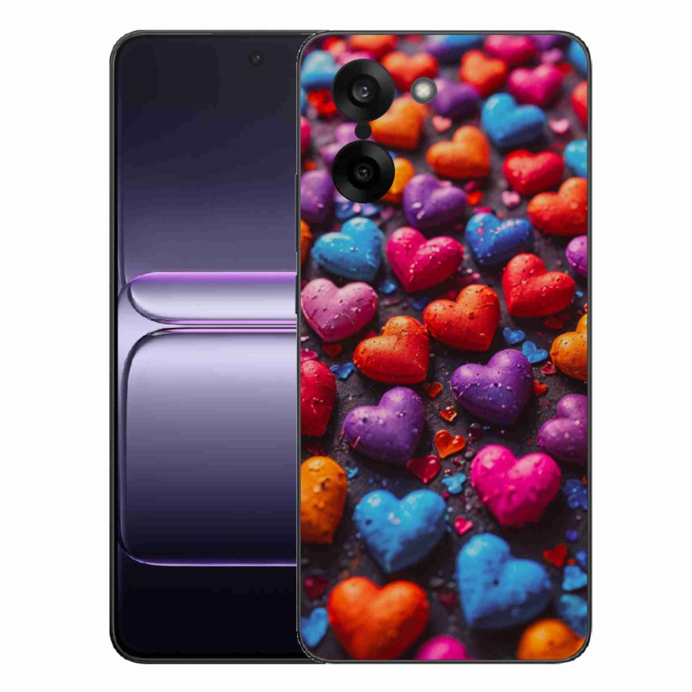 Gélový kryt mmCase na One Plus Nord CE5 - farebné srdcia