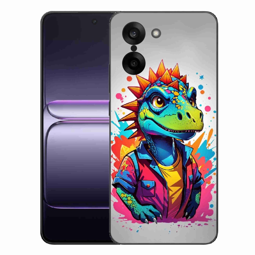 Gélový kryt mmCase na One Plus Nord CE5 - farebný dinosaurus