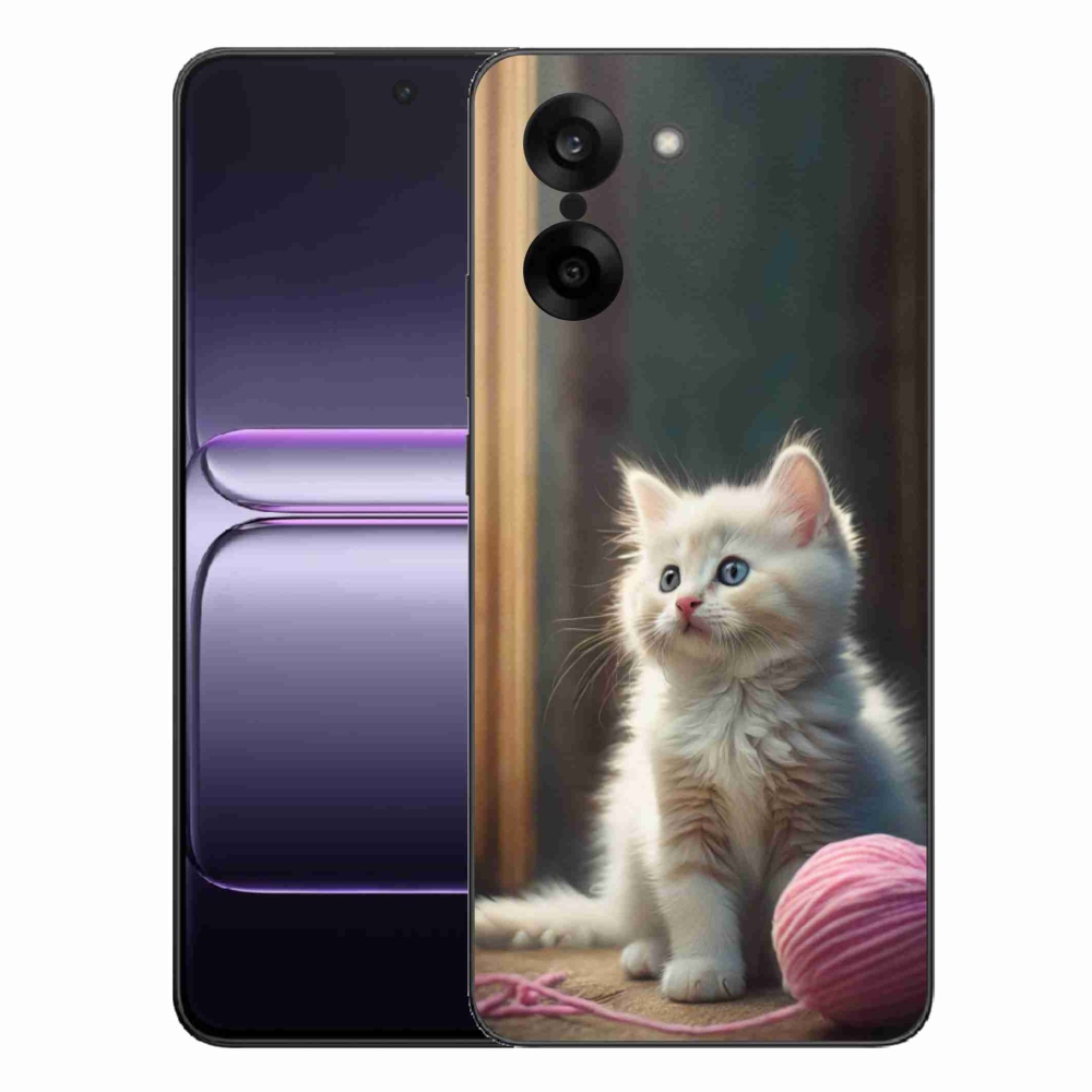 Gélový kryt mmCase na One Plus Nord CE5 - biele mačiatko 2