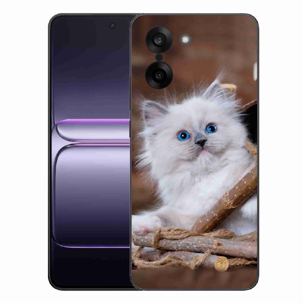 Gélový kryt mmCase na One Plus Nord CE5 - biele mačiatko