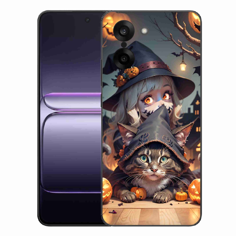 Gélový kryt mmCase na One Plus Nord CE5 - čarodejnica s mačkou