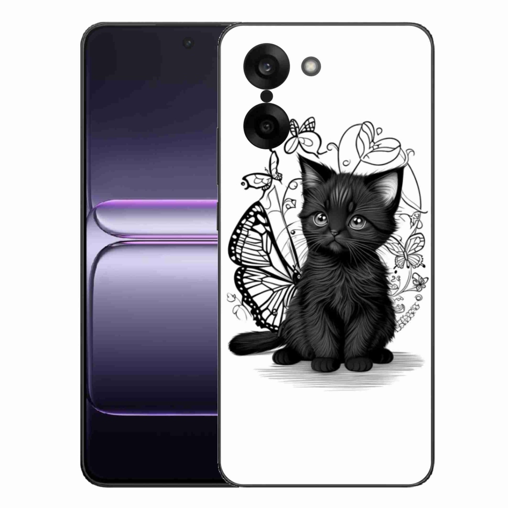 Gélový kryt mmCase na One Plus Nord CE5 - čierne mačiatko