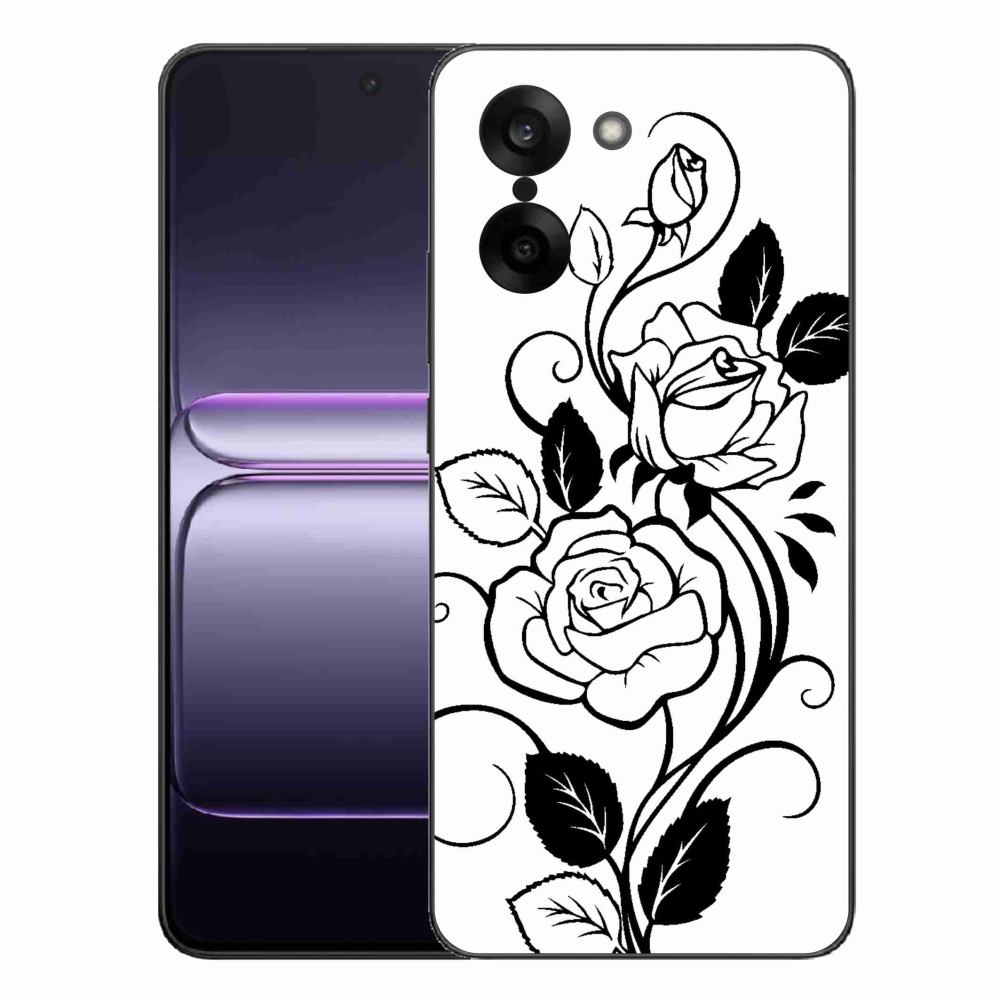 Gélový kryt mmCase na One Plus Nord CE5 - čiernobiela ruža