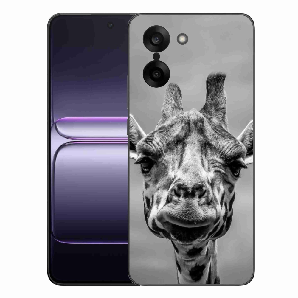 Gélový kryt mmCase na One Plus Nord CE5 - čiernobiela žirafa