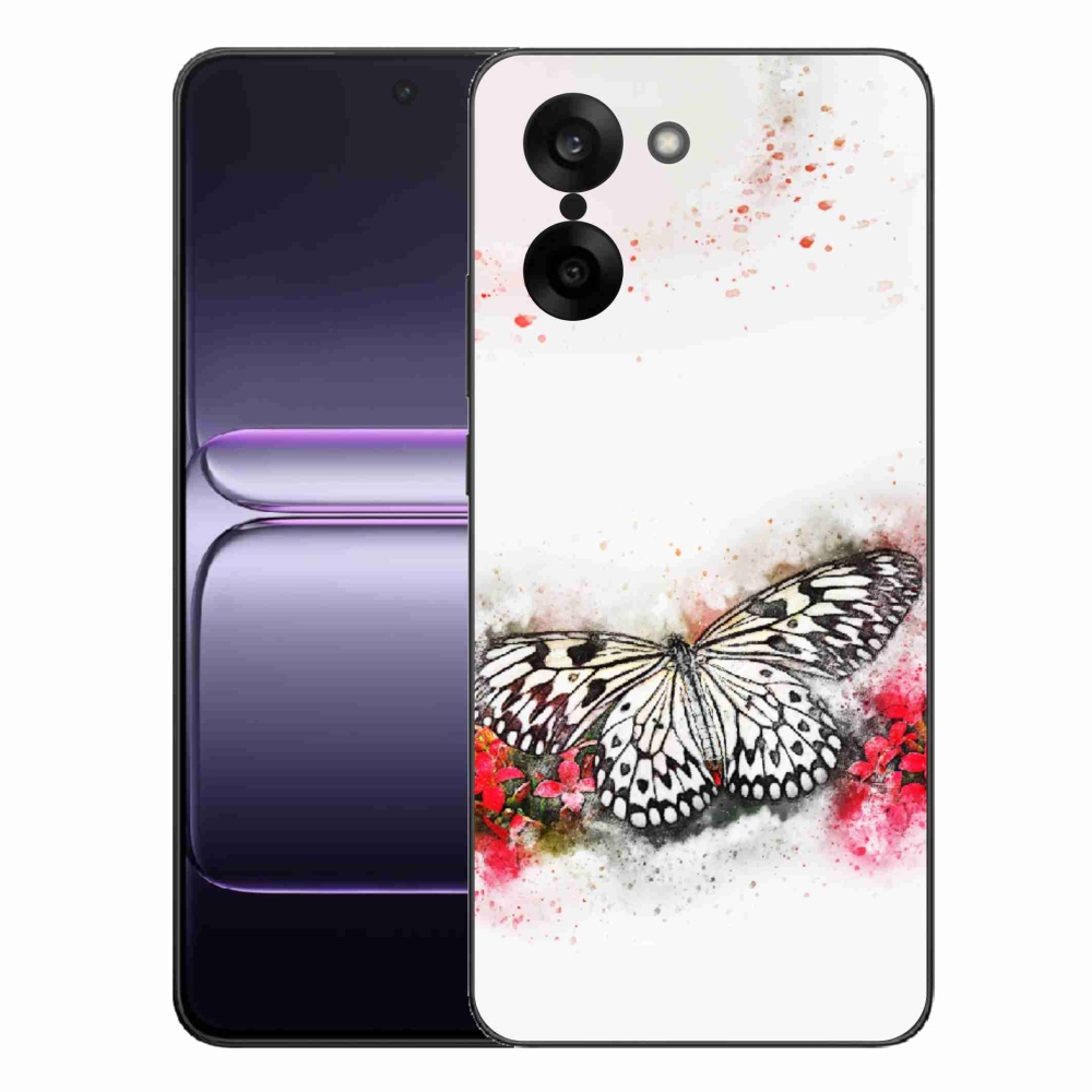 Gélový kryt mmCase na One Plus Nord CE5 - čiernobiely motýľ