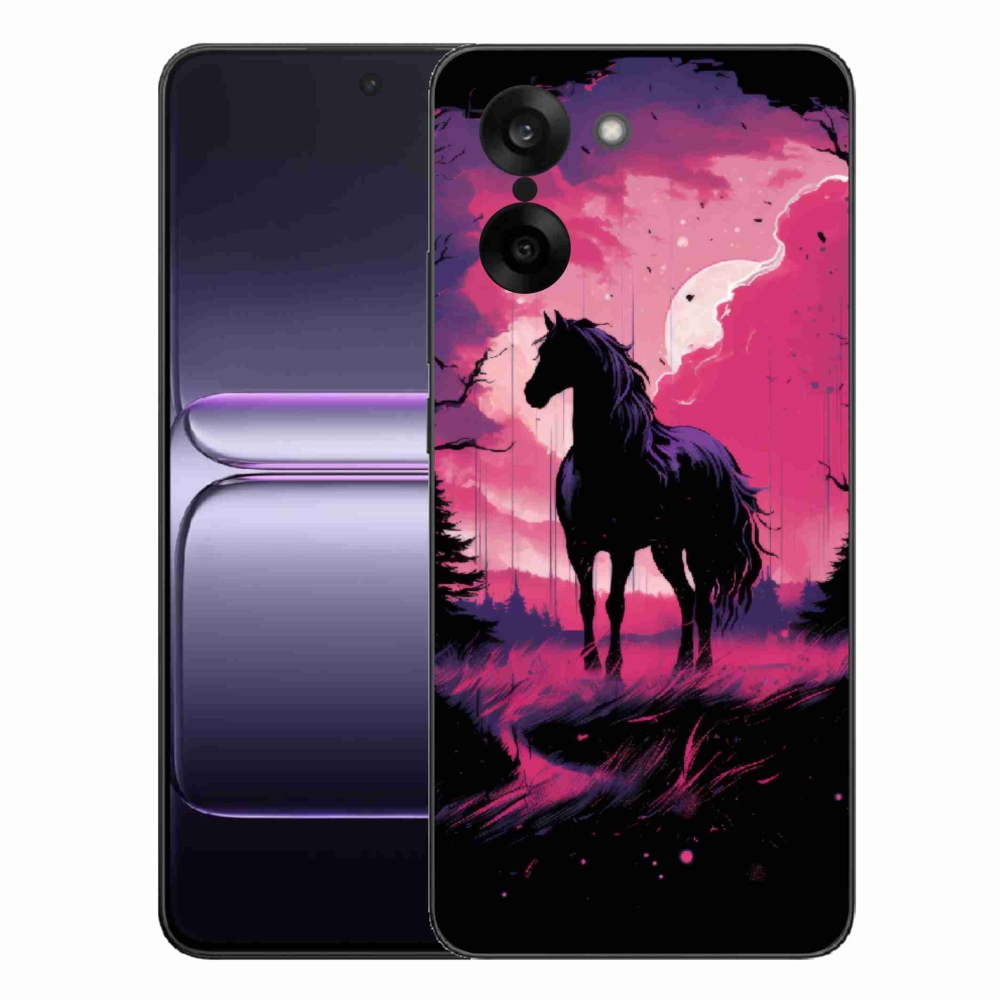 Gélový kryt mmCase na One Plus Nord CE5 - čierny kreslený kôň 1