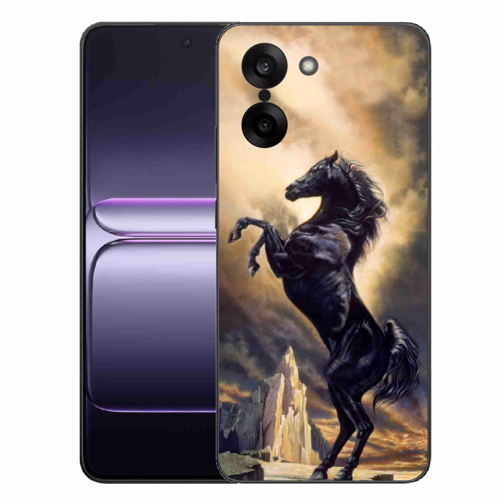 Gélový kryt mmCase na One Plus Nord CE5 - čierny kreslený kôň