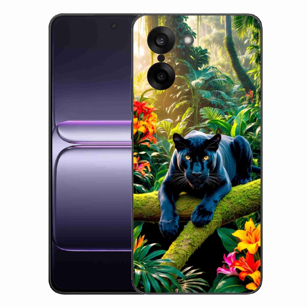 Gélový kryt mmCase na One Plus Nord CE5 - čierny panter v džungli