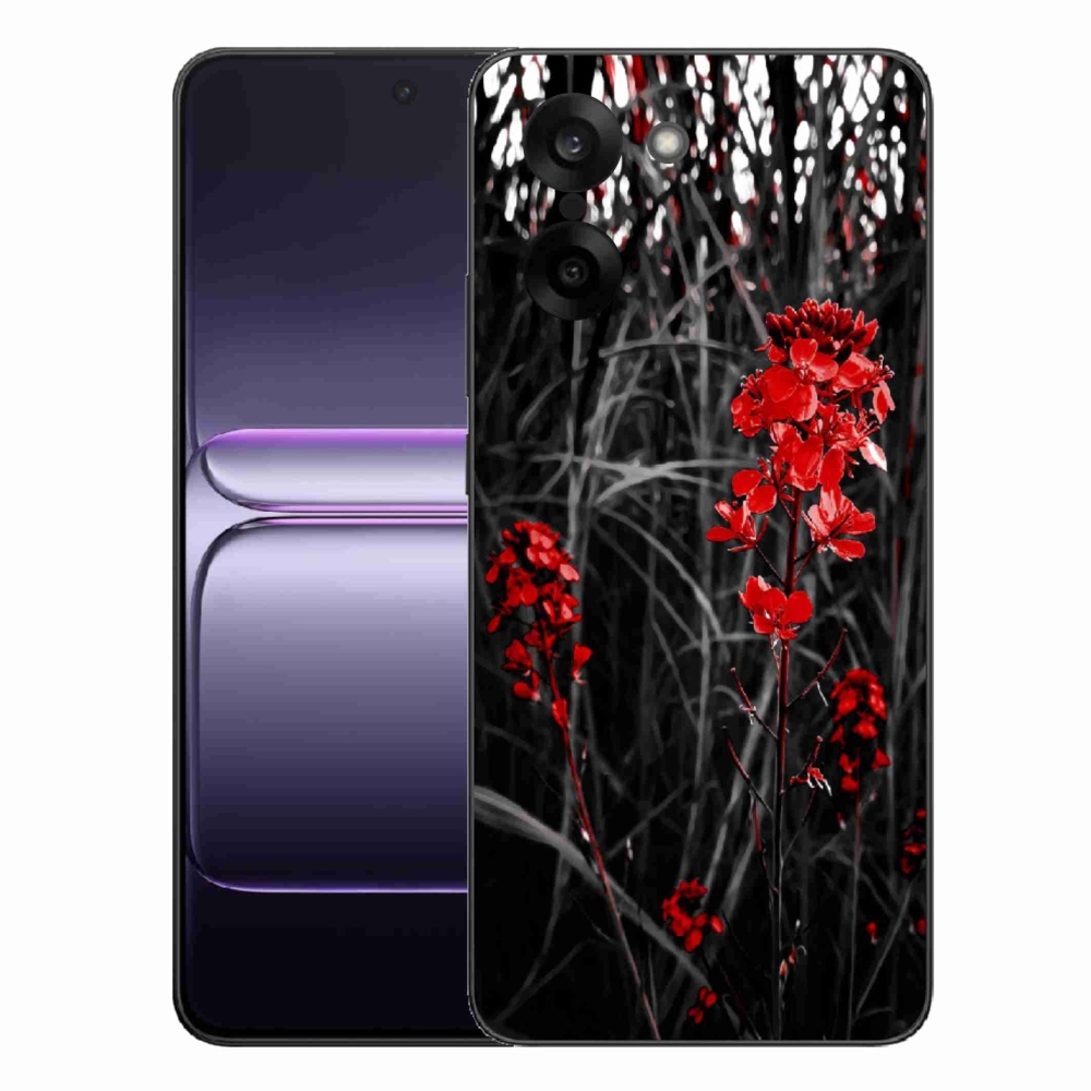 Gélový kryt mmCase na One Plus Nord CE5 - červená rastlina