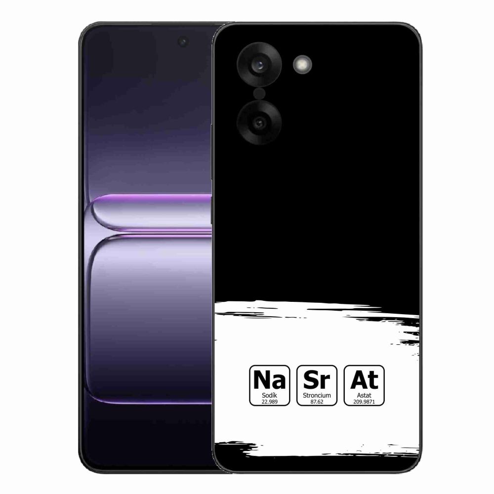 Gélový kryt mmCase na One Plus Nord CE5 - chemické prvky bieločierne pozadie