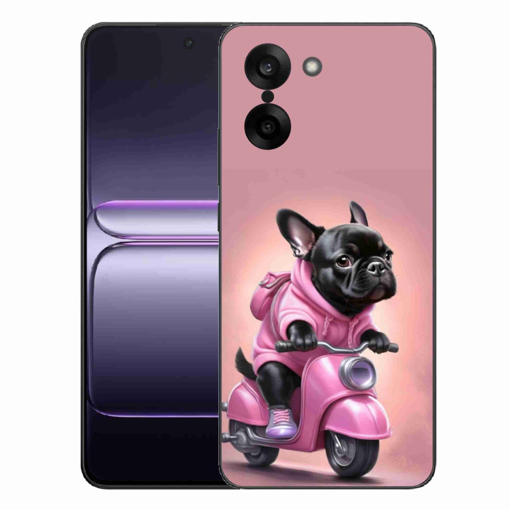 Gélový kryt mmCase na One Plus Nord CE5 - francúzsky buldoček na skútri