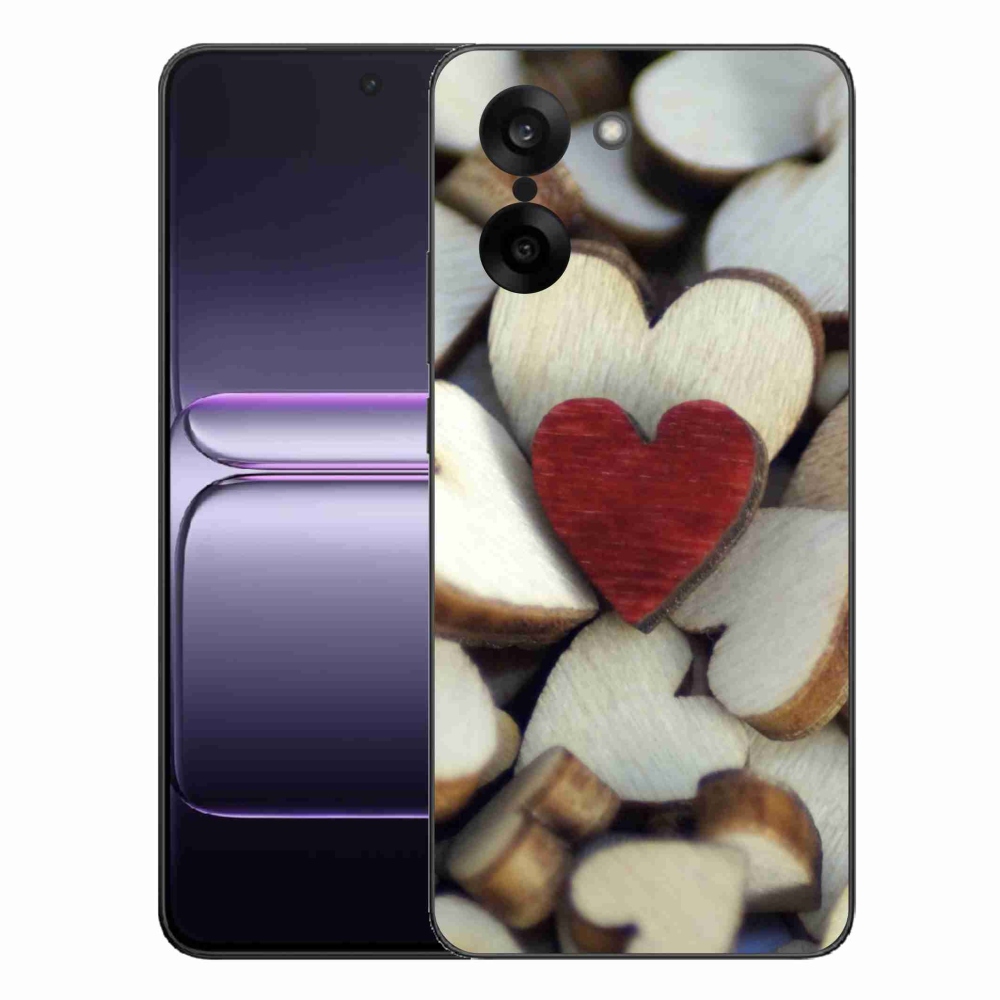 Gélový kryt mmCase na One Plus Nord CE5 - gravírované červené srdce