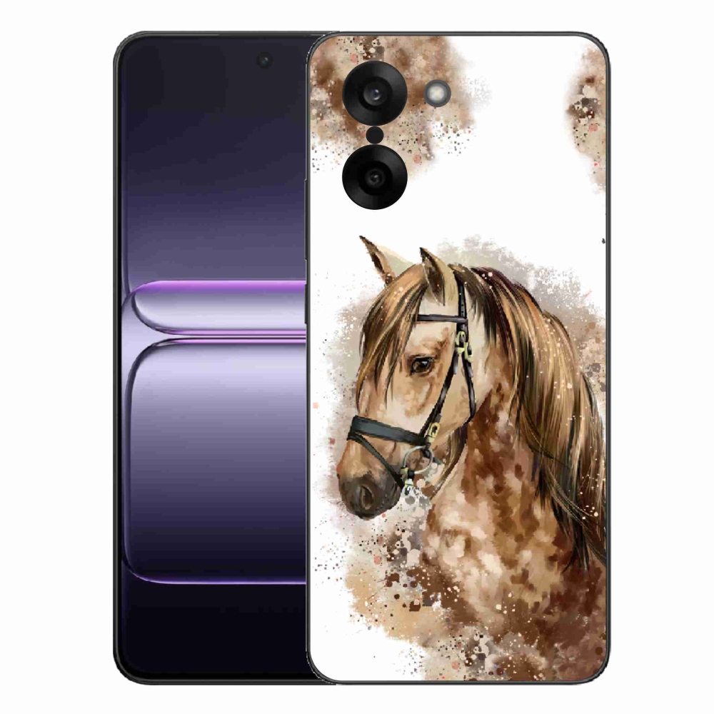 Gélový kryt mmCase na One Plus Nord CE5 - hnedý kreslený kôň