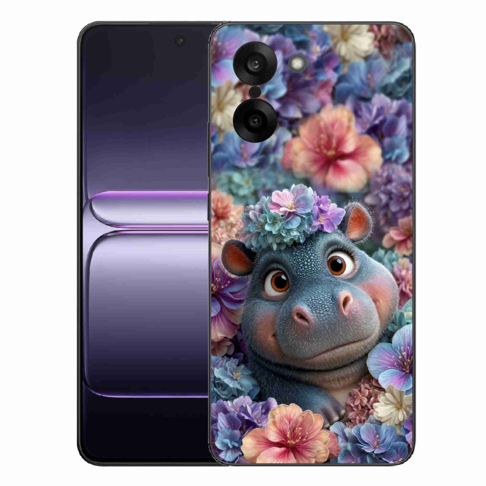Gélový kryt mmCase na One Plus Nord CE5 - hrošík v kvetoch