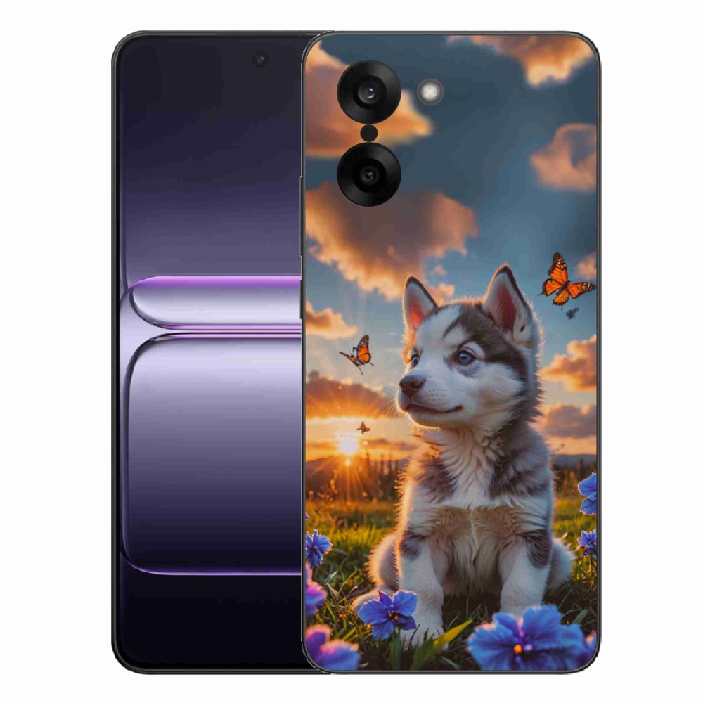 Gélový kryt mmCase na One Plus Nord CE5 - husky pri západe slnka