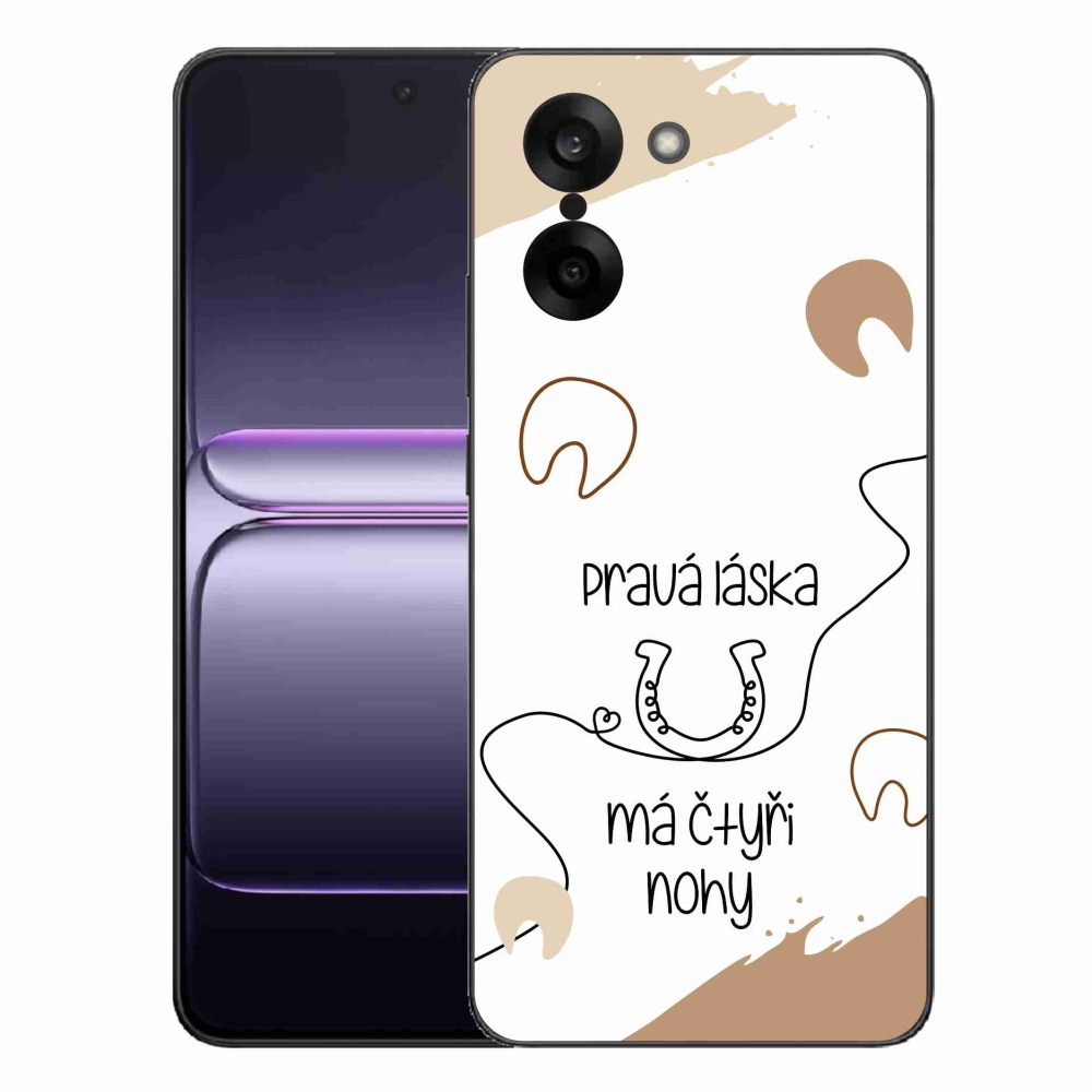Gélový kryt mmCase na One Plus Nord CE5 - konský motív biele pozadie