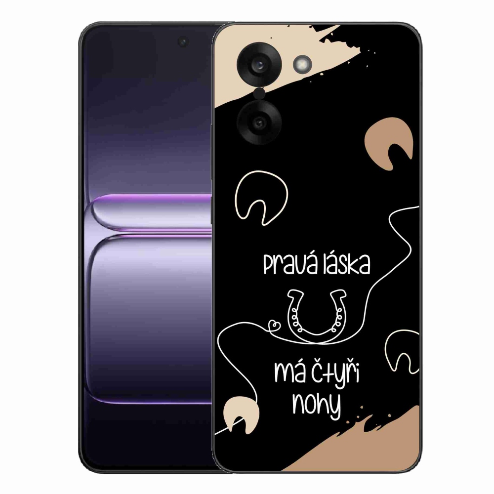 Gélový kryt mmCase na One Plus Nord CE5 - konský motív čierne pozadie