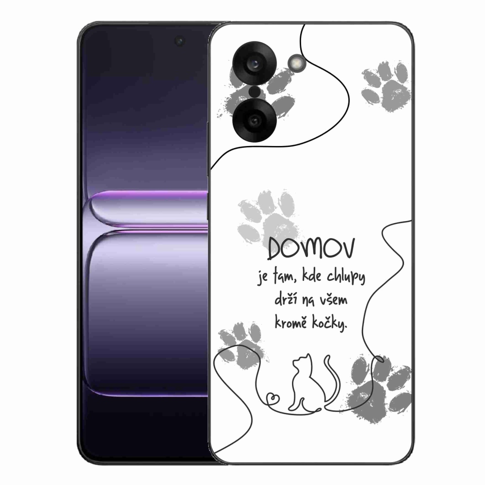 Gélový kryt mmCase na One Plus Nord CE5 - mačacie motív biele pozadie
