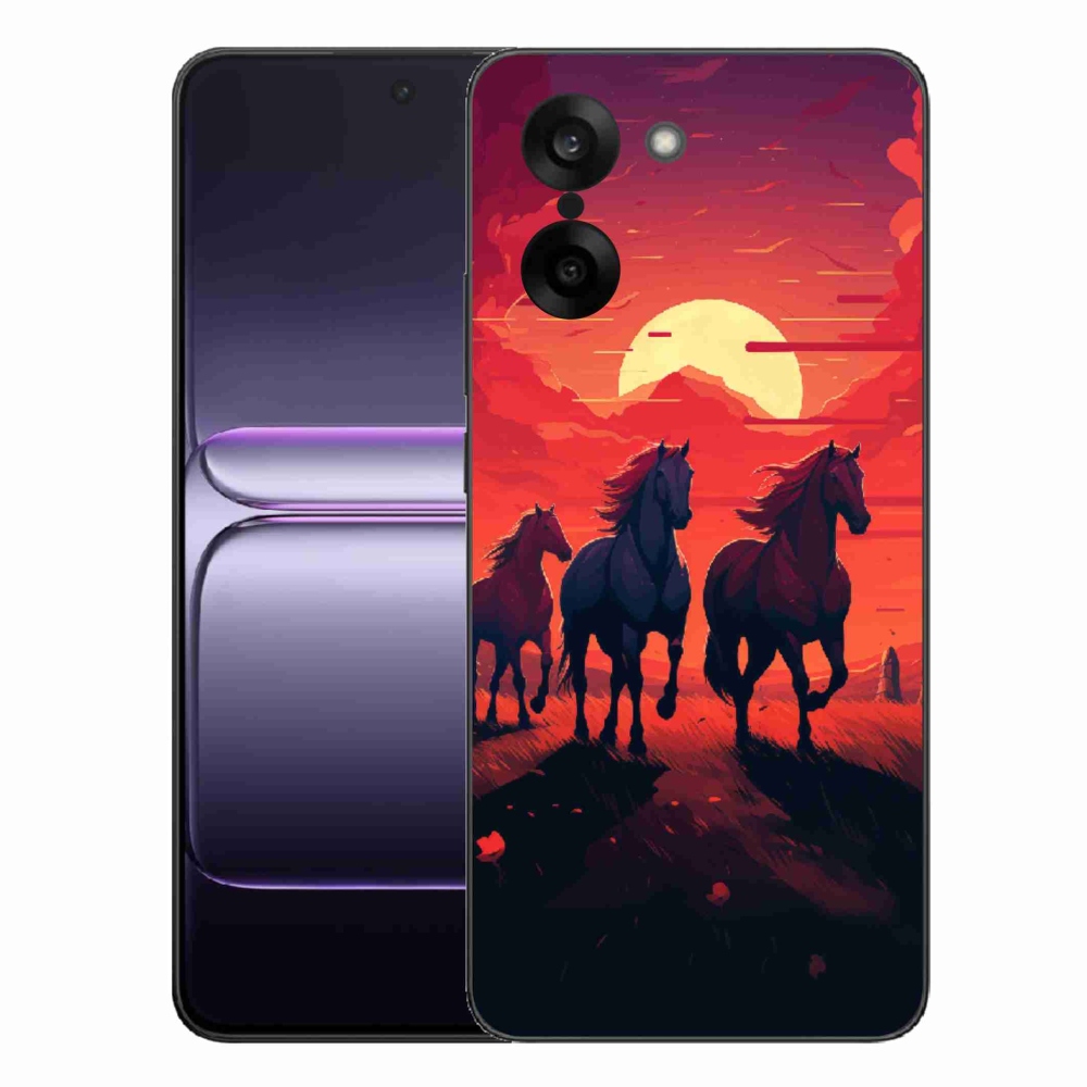 Gélový kryt mmCase na One Plus Nord CE5 - kone a západ slnka