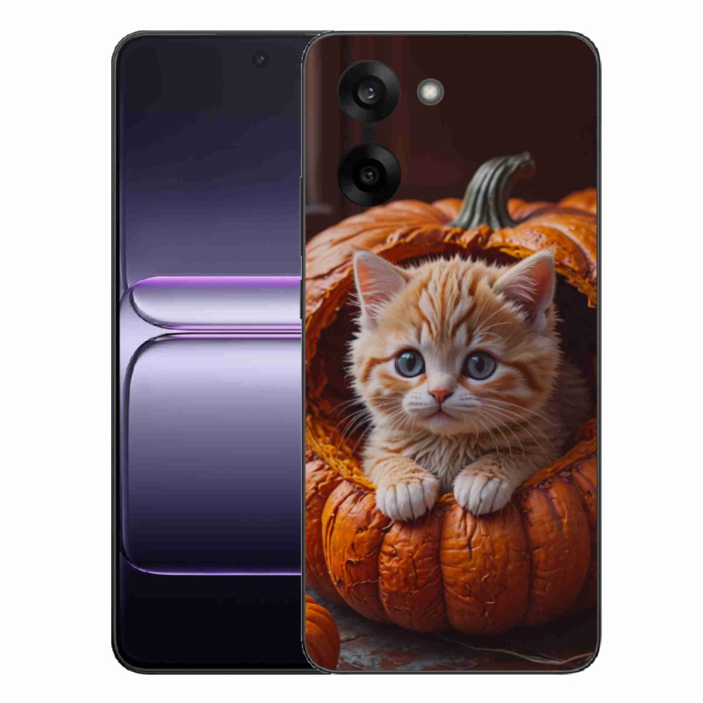 Gélový kryt mmCase na One Plus Nord CE5 - mačiatko a tekvica 2