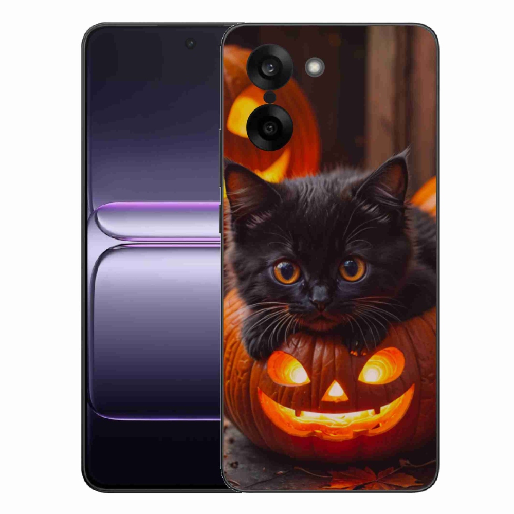 Gélový kryt mmCase na One Plus Nord CE5 - mačiatko a tekvica