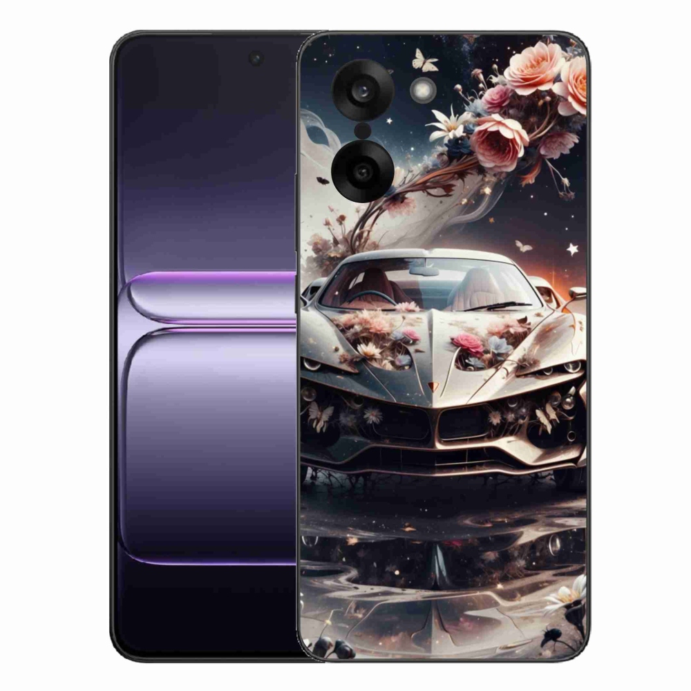 Gélový kryt mmCase na One Plus Nord CE5 - kvetinový športový automobil