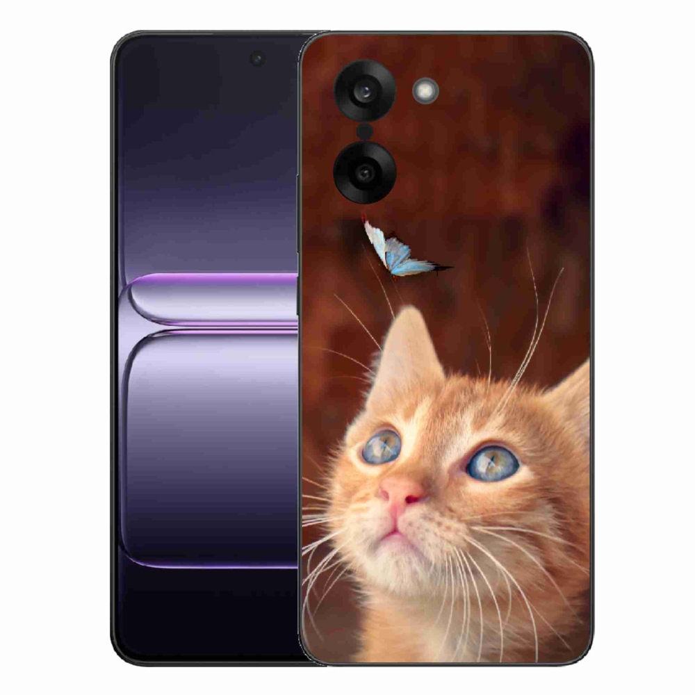Gélový kryt mmCase na One Plus Nord CE5 - motýľ a mačiatko