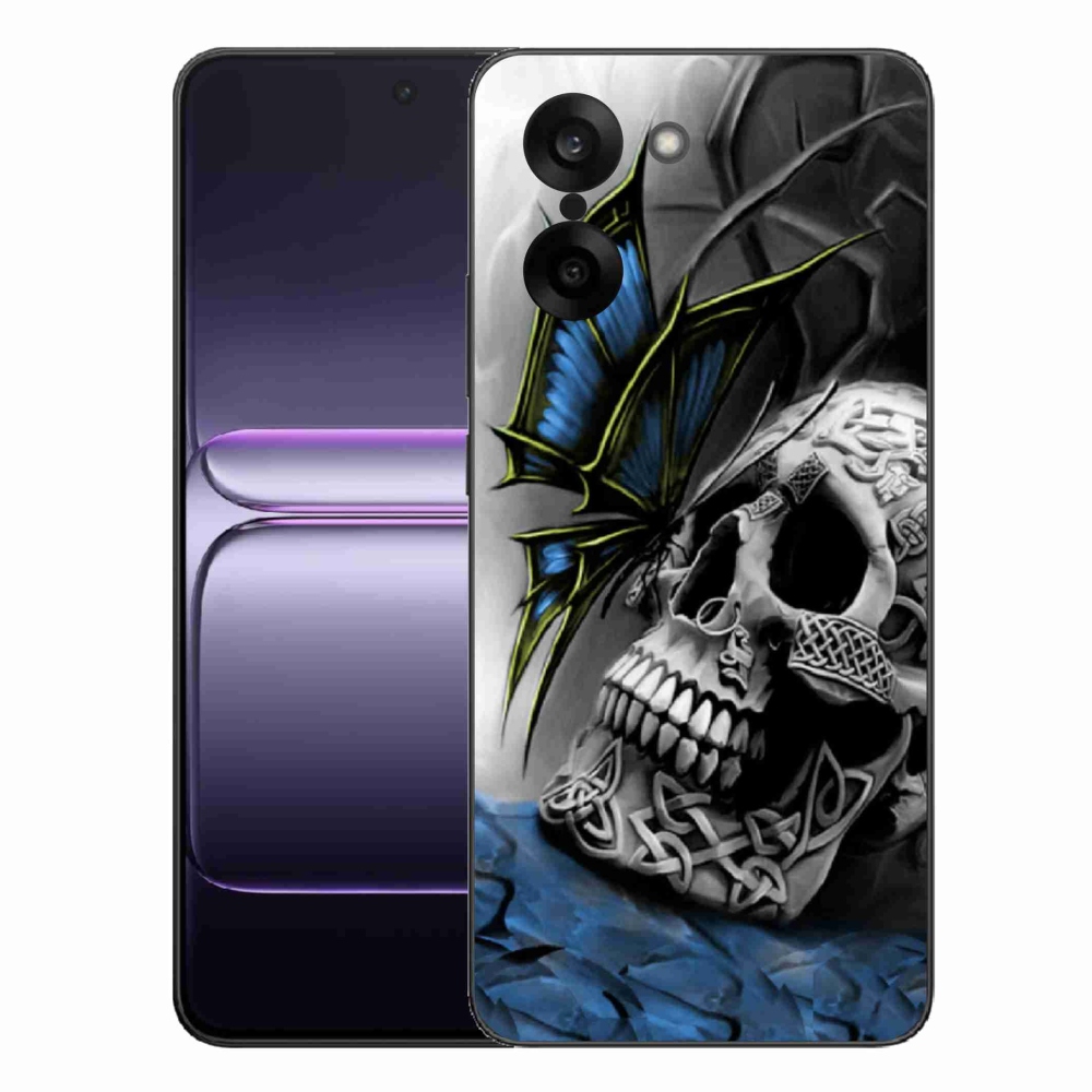 Gélový kryt mmCase na One Plus Nord CE5 - motýľ a lebka