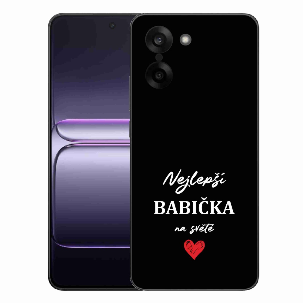 Gélový kryt mmCase na One Plus Nord CE5 - najlepšia babička 1 čierne pozadie