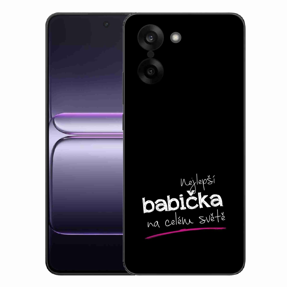 Gélový kryt mmCase na One Plus Nord CE5 - najlepšia babička 4 čierne pozadie