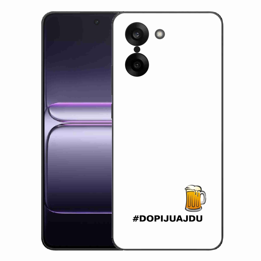 Gélový kryt mmCase na One Plus Nord CE5 - pivný motív 1 biele pozadie