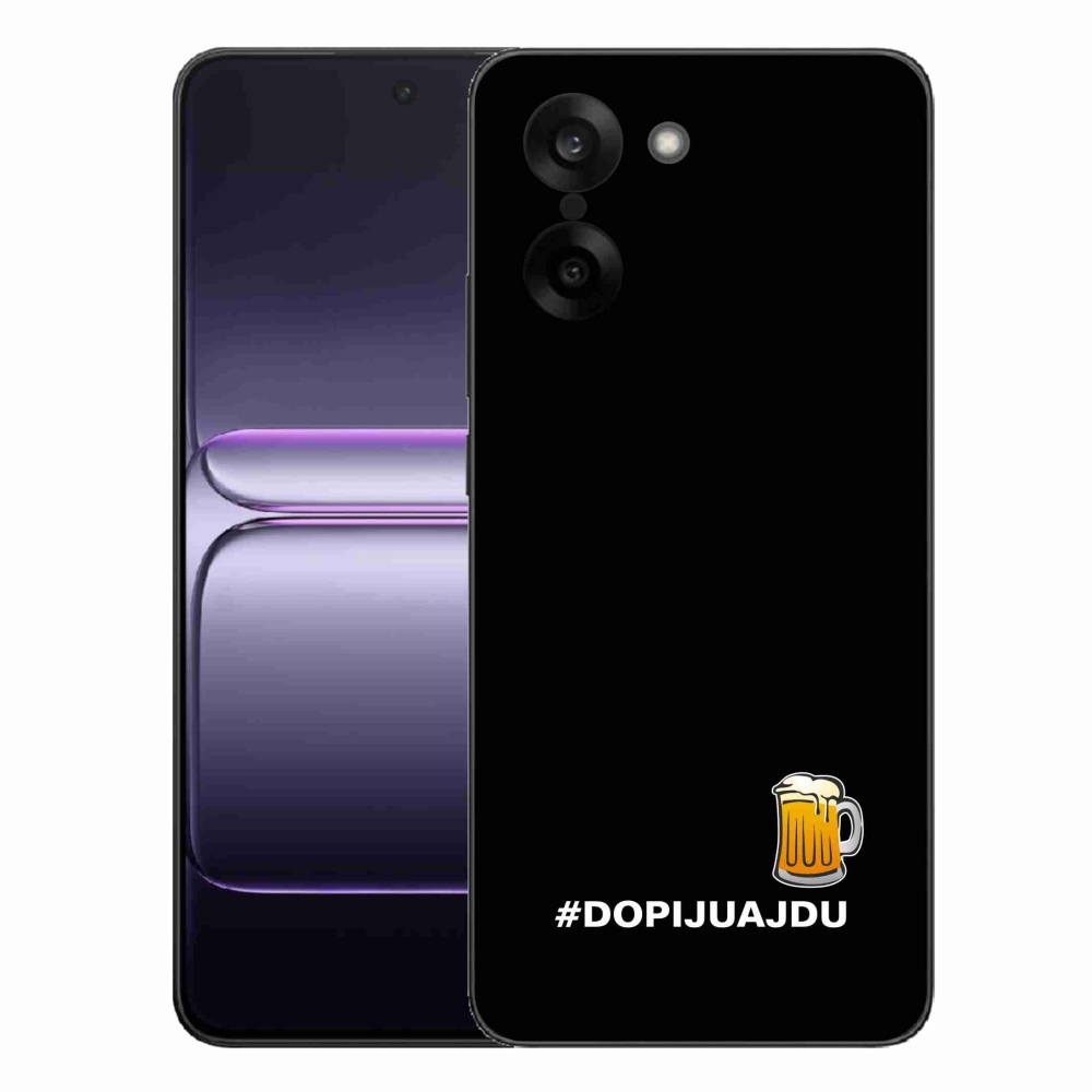 Gélový kryt mmCase na One Plus Nord CE5 - pivný motív 1 čierne pozadie