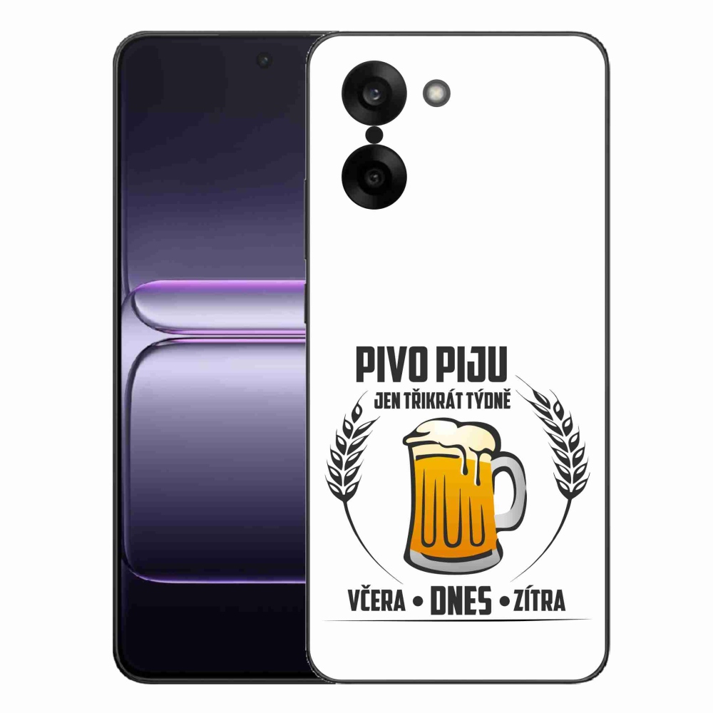 Gélový kryt mmCase na One Plus Nord CE5 - pivný motív biele pozadie