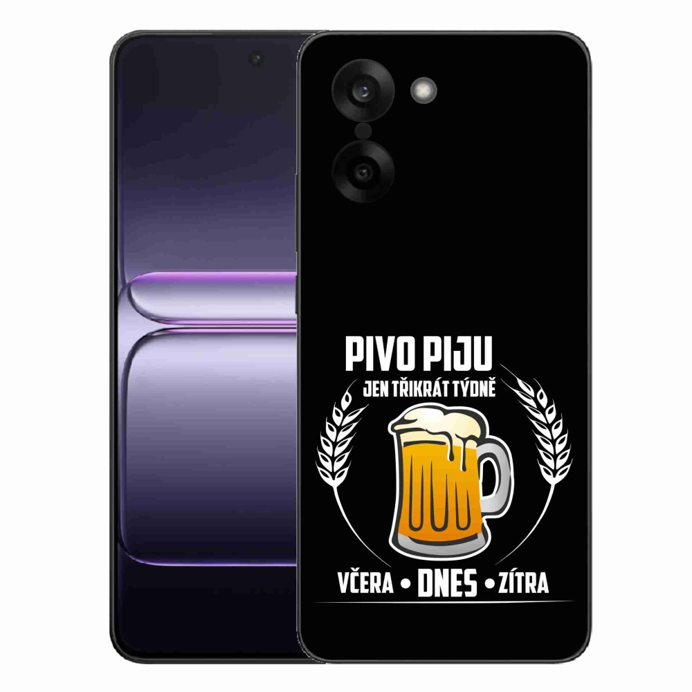 Gélový kryt mmCase na One Plus Nord CE5 - pivný motív čierne pozadie