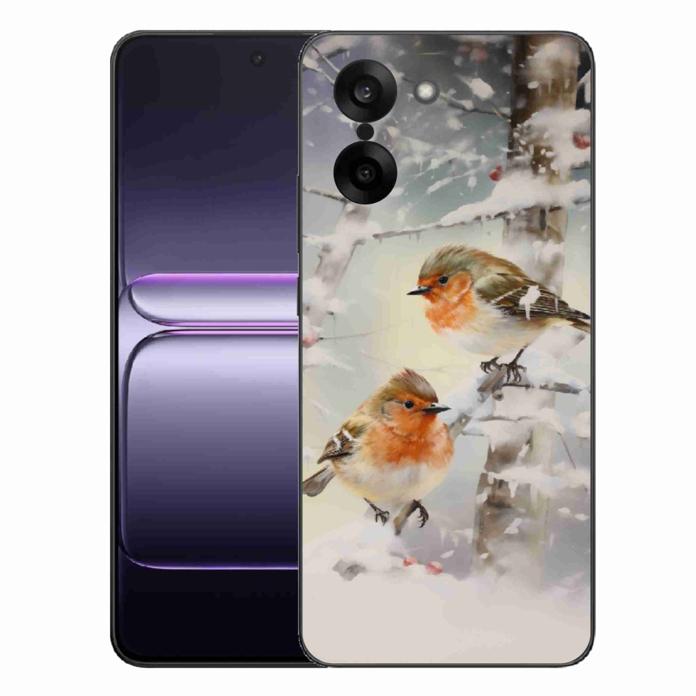 Gélový kryt mmCase na One Plus Nord CE5 - vtáčiky v zime