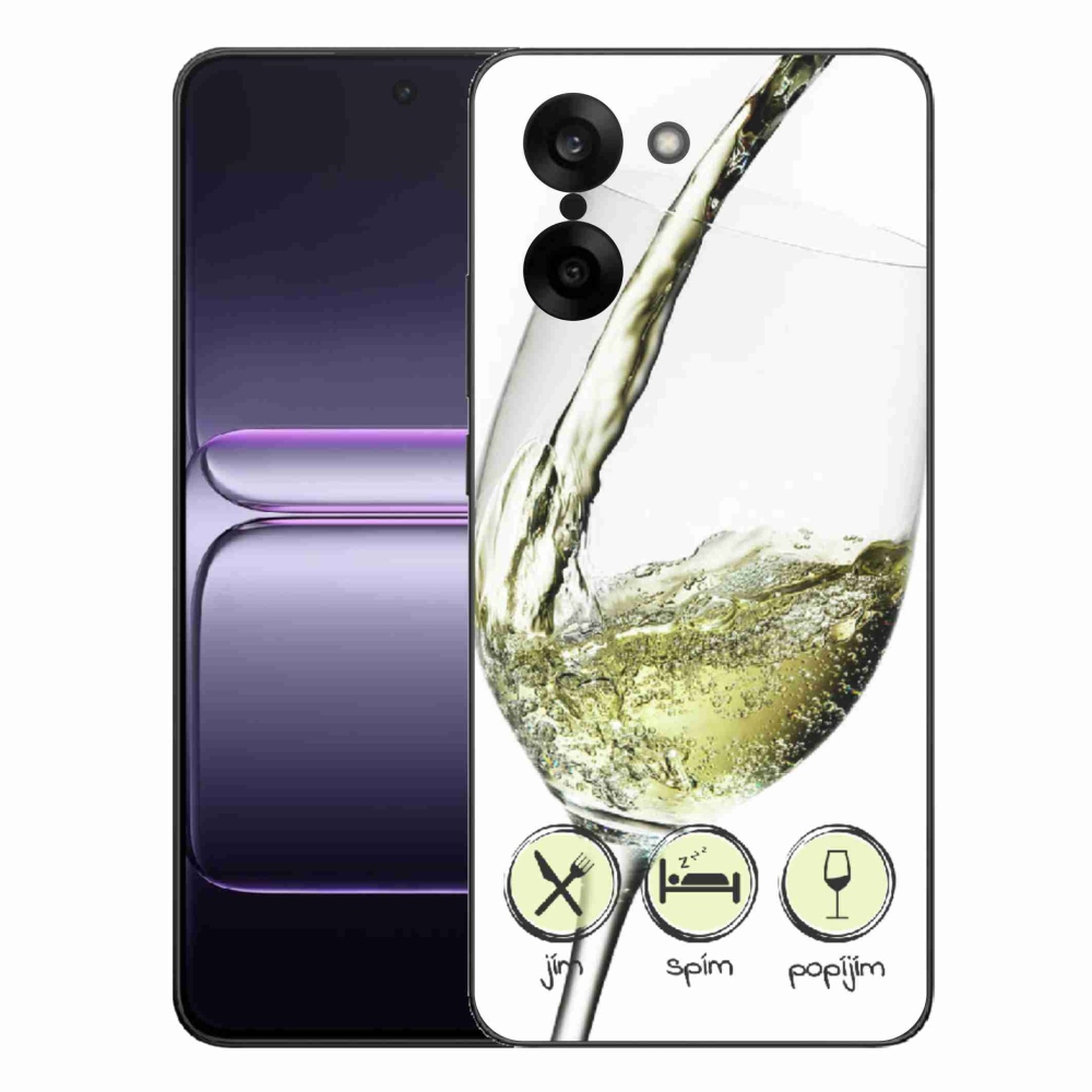 Gélový kryt mmCase na One Plus Nord CE5 - pohár vína biele